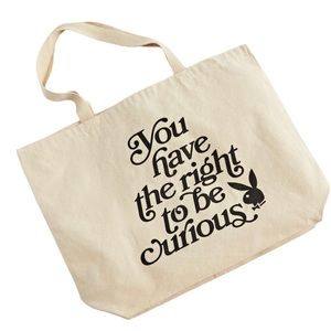 URBAN OUTFITTERS PLAYBOY “RIGHT TO BE CURIOUS” CANVAS TOTE BAG NWT